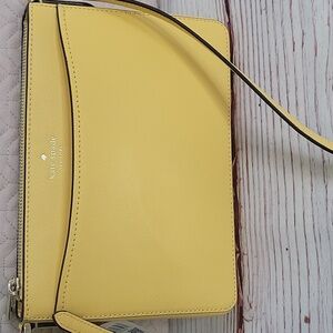Kate Spade Butter Yellow Crossbody Bag with Minimalist Design NWT